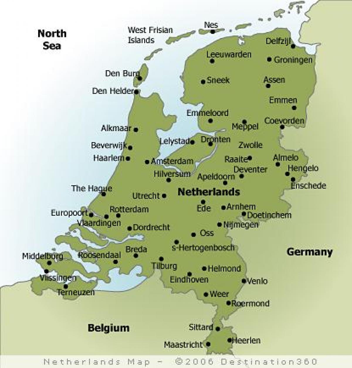 都市のオランダの地図 地図のオランダの都市 西ヨーロッパのヨーロッパ