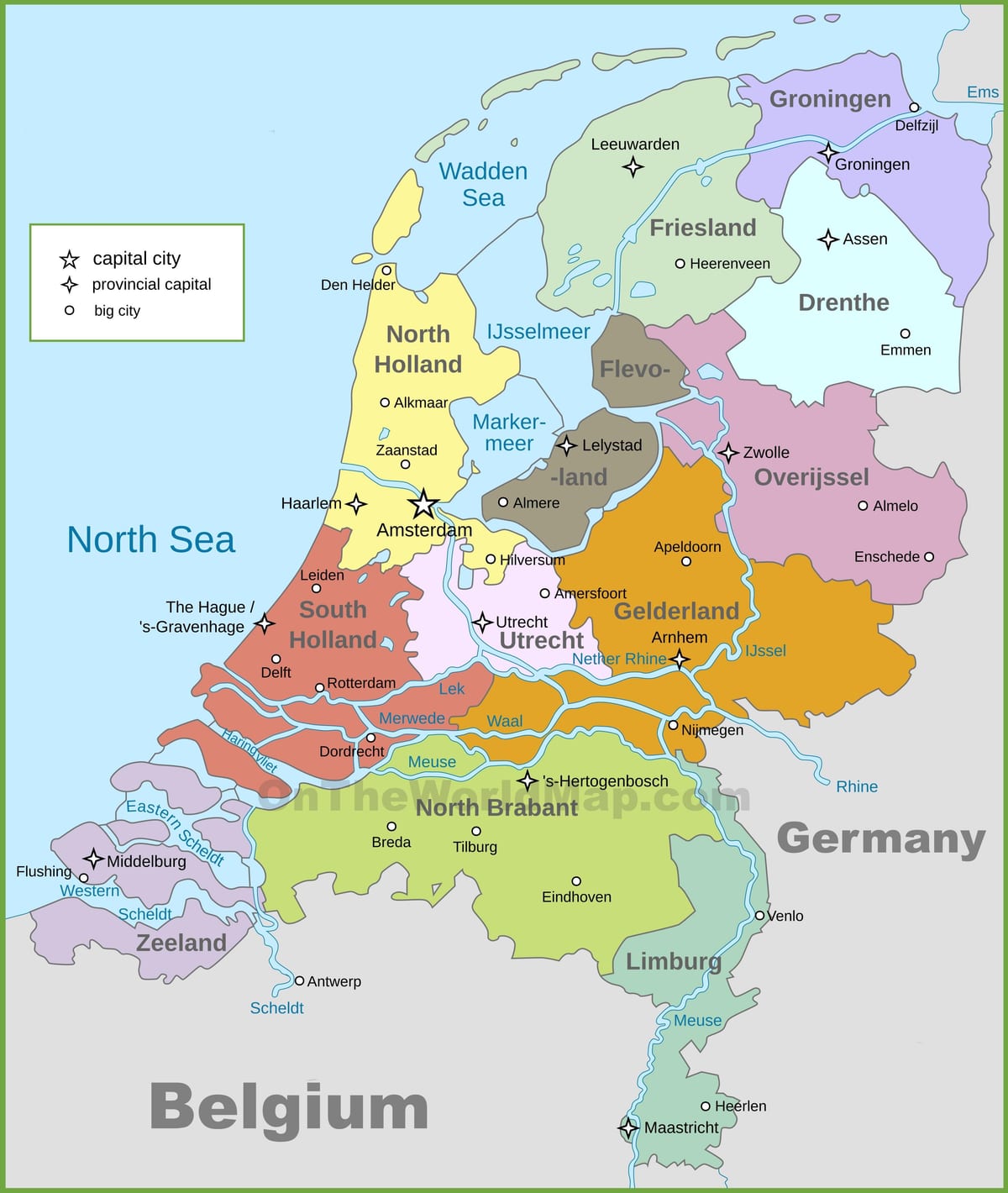政治地図のオランダ