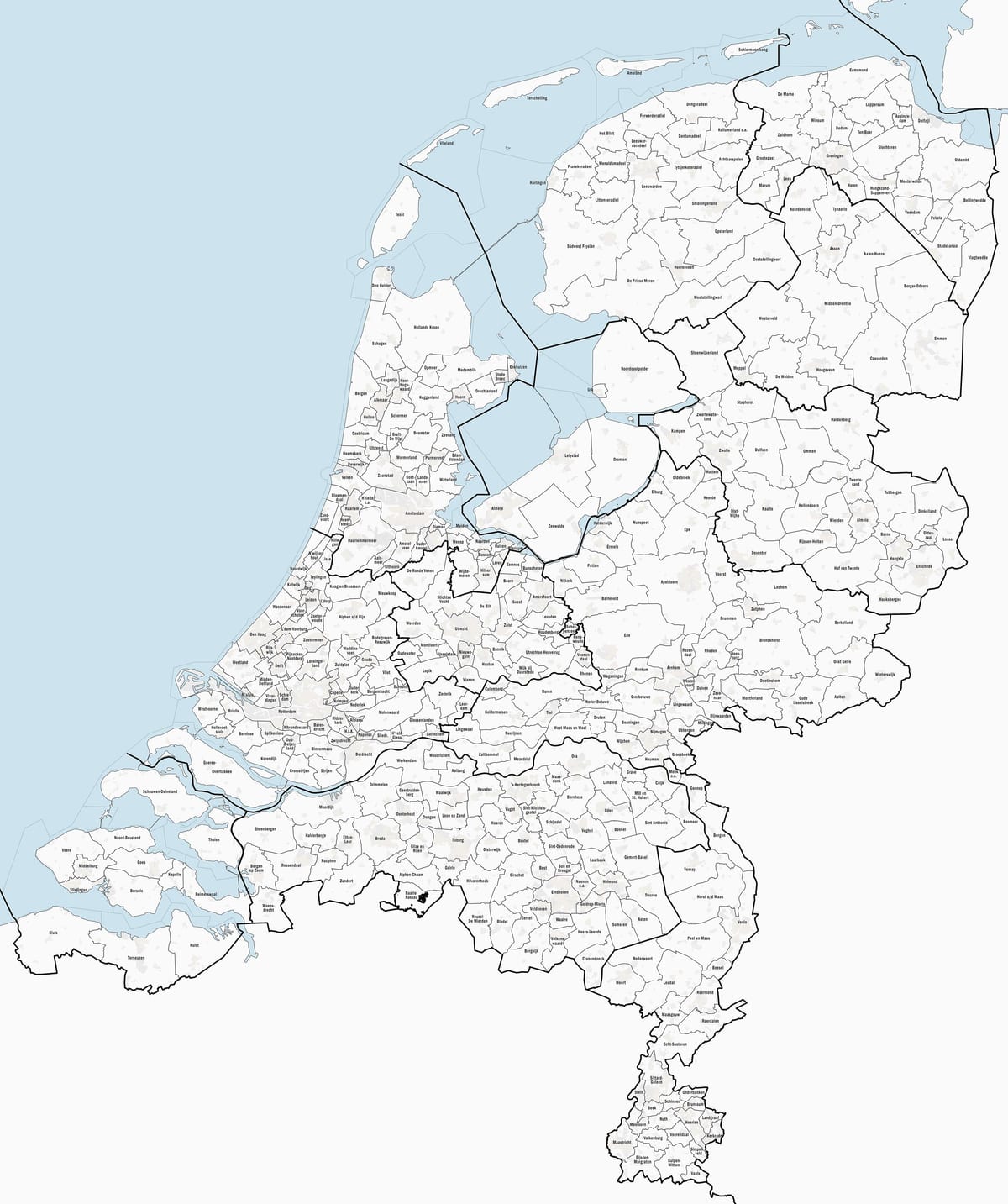 オランダの市町村の地図