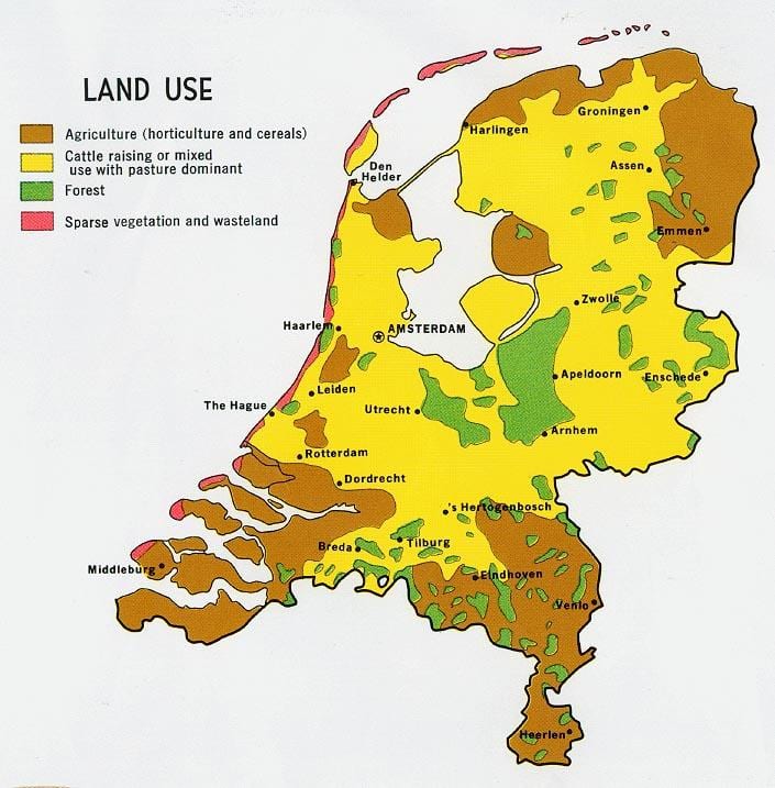 地図のオランダの森林