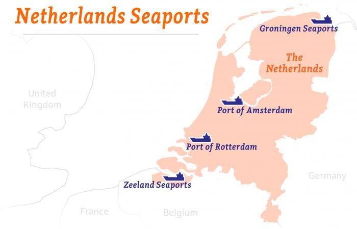 オランダの港湾地図