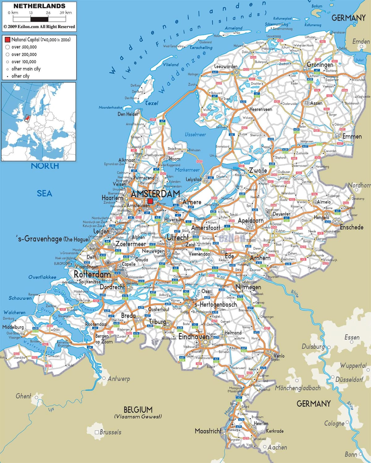 道路地図のオランダ