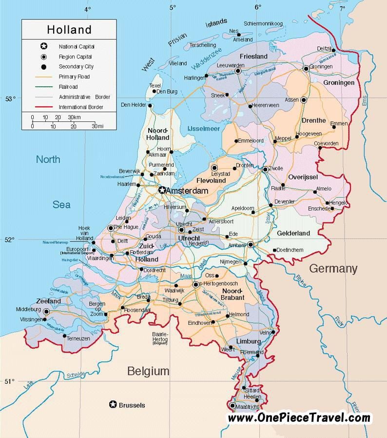 オランダの輸送地図