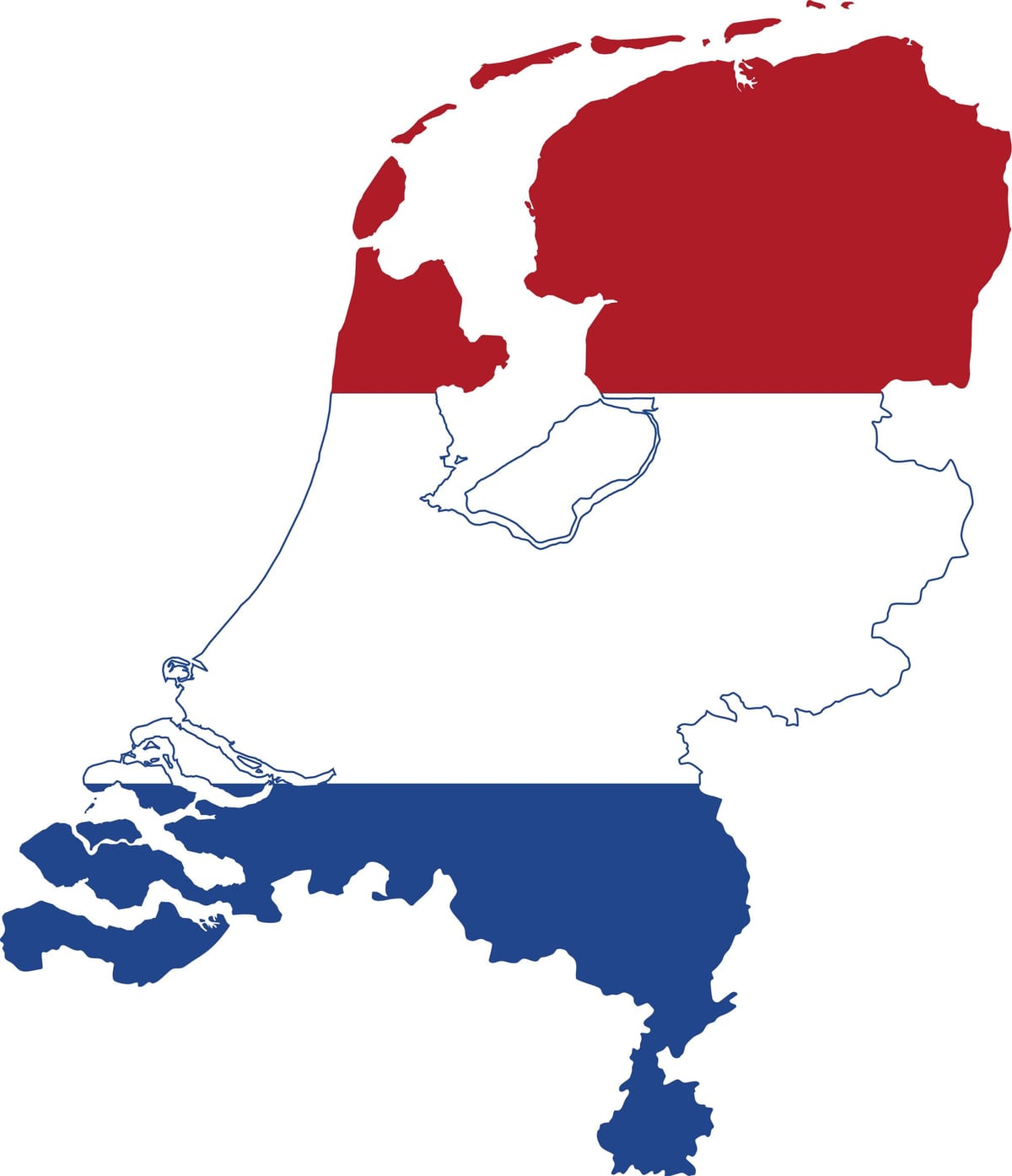 オランダ国旗を地図