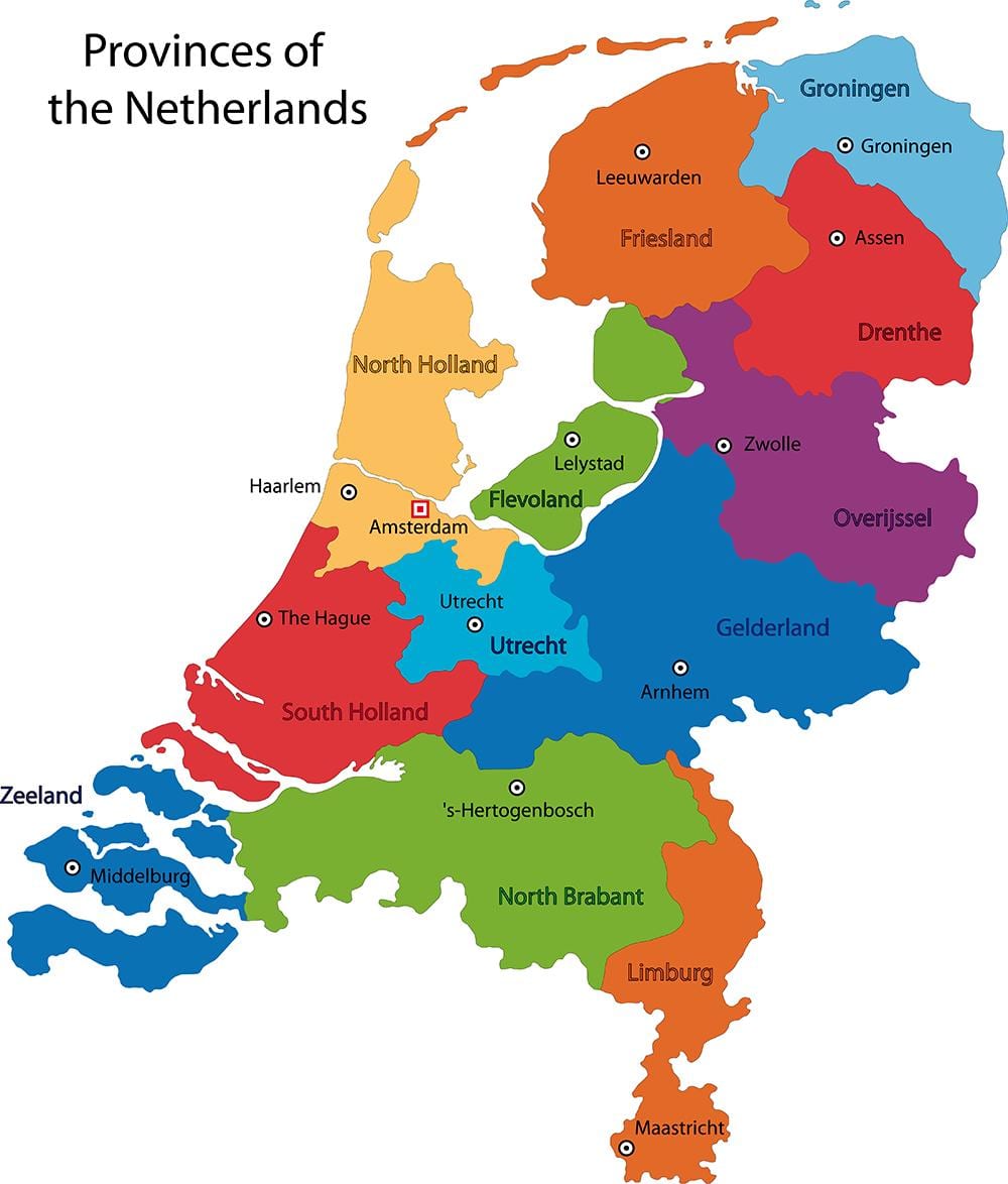 地図のオランダ州