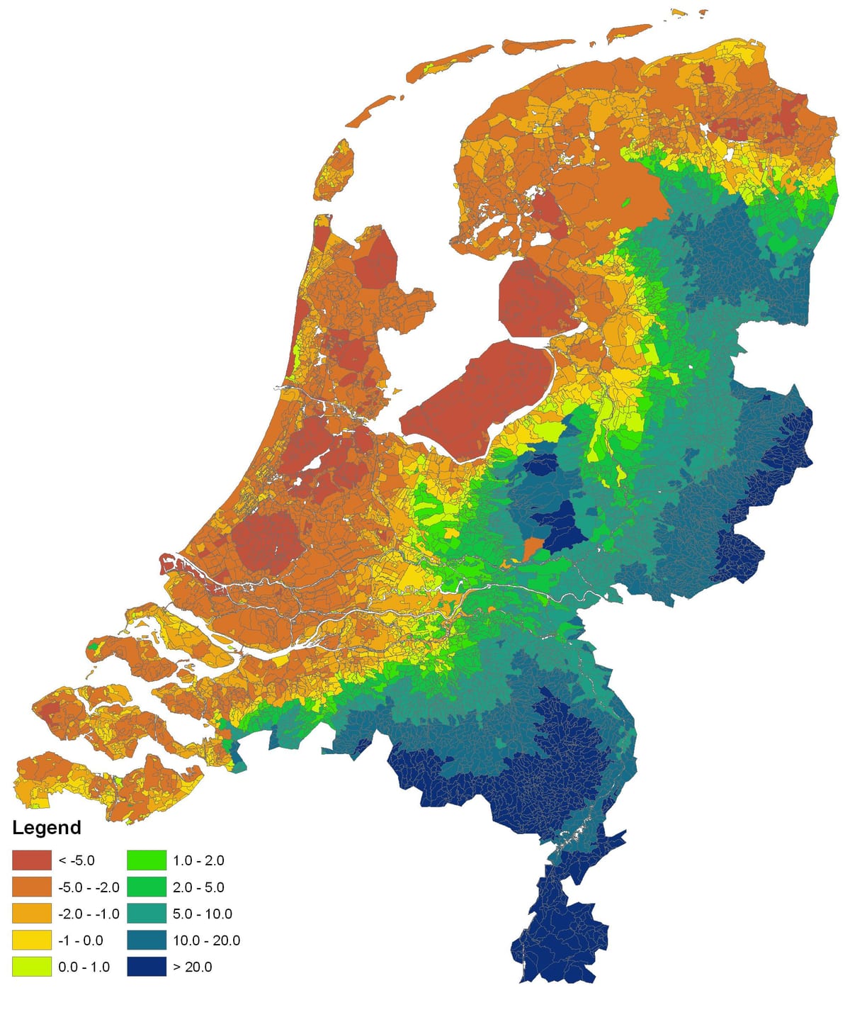 オランダ気候の地図