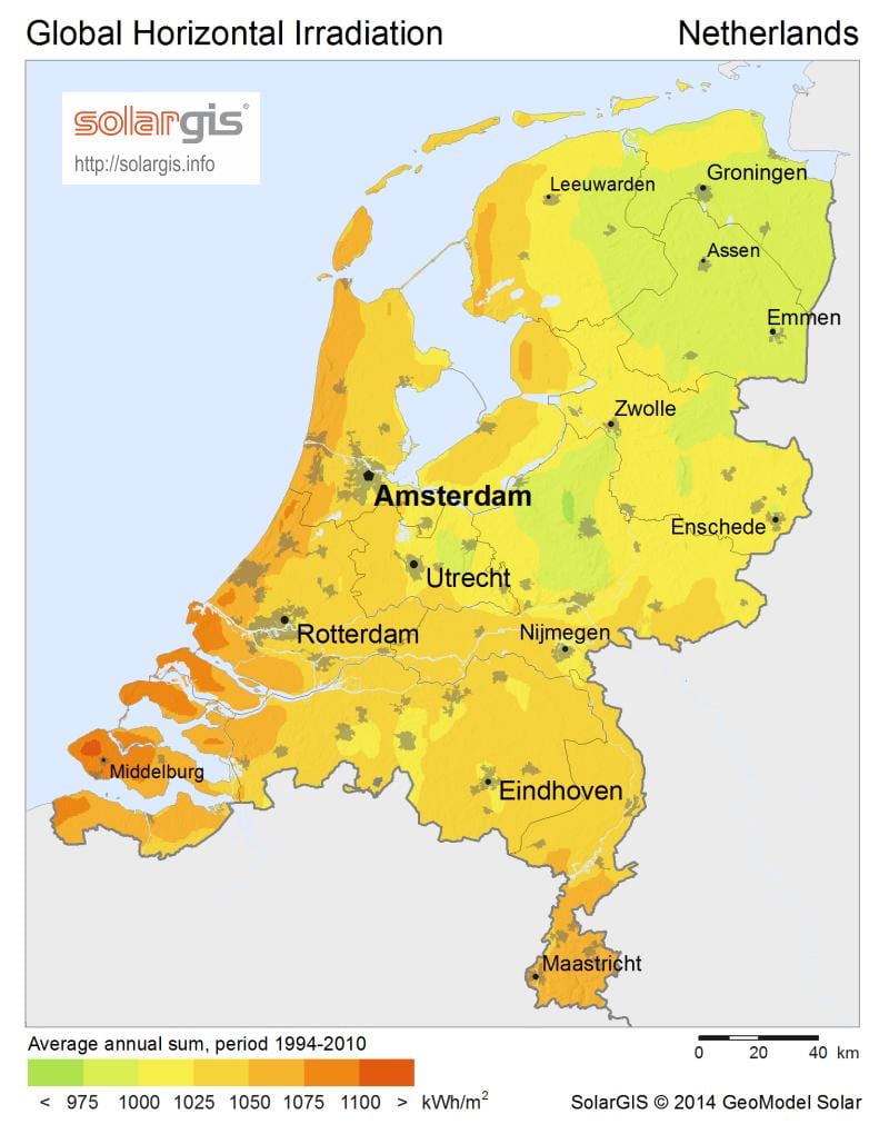オランダ陽の地図