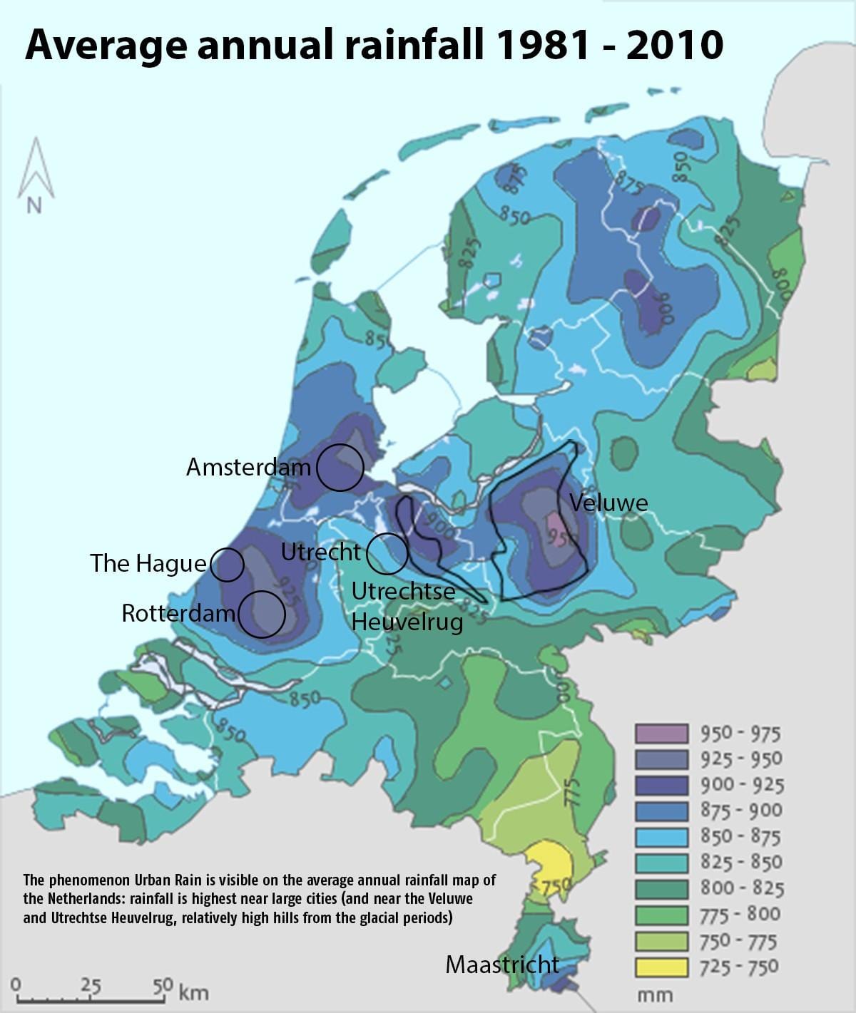 オランダ雨の地図