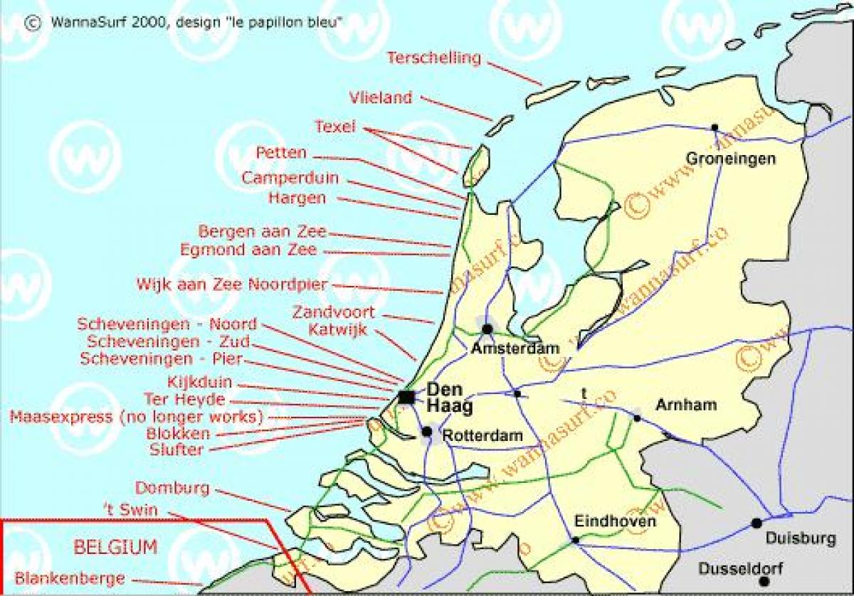 オランダビーチの地図