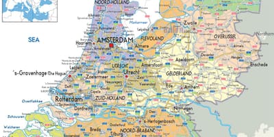 オランダオランダの地図