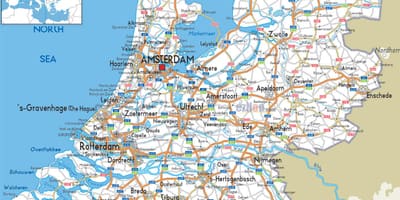 道路地図のオランダ