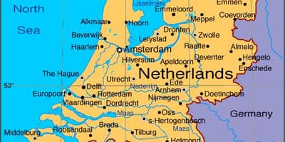 地図のオランダの都市と