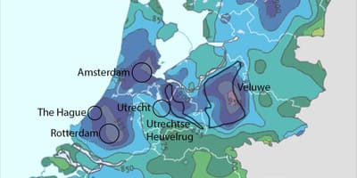 オランダ雨の地図